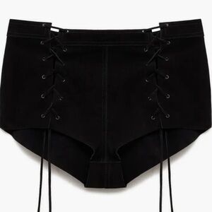 Nordstrom MANGO chloe lace up leather shorts
